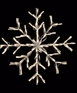 Outdoor Christmas Decorations HOLIDYNAMICS HOLIDAY LIGHTING SOLUTIONS 24 In. Classic White Holidynamics Christmas LED Snowflake With Lighted