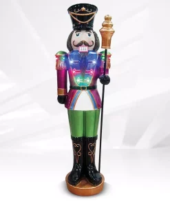 Outdoor Christmas Decorations HOLIDYNAMICS HOLIDAY LIGHTING SOLUTIONS 44 In. Small Nutcracker Resin With Scepter Outdoor Christmas Decor