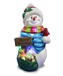 Outdoor Christmas Decorations HOLIDYNAMICS HOLIDAY LIGHTING SOLUTIONS Holidynamics, 26 In. Resin Merry Christmas Snowman
