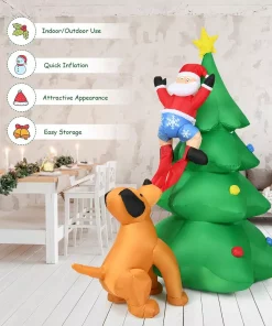 Outdoor Christmas Decorations Costway 6.5 Ft. Pre-lit LED Lights Christmas Inflatable Tree Santa Christmas Inflatable With Zipper 10 Outdoor Christmas Decorations Costway 6.5 Ft. Pre-lit LED Lights Christmas Inflatable Tree Santa Christmas Inflatable With Zipper -Christmas Tree Decorations Shop costway christmas inflatables cm21705us 1f 1000