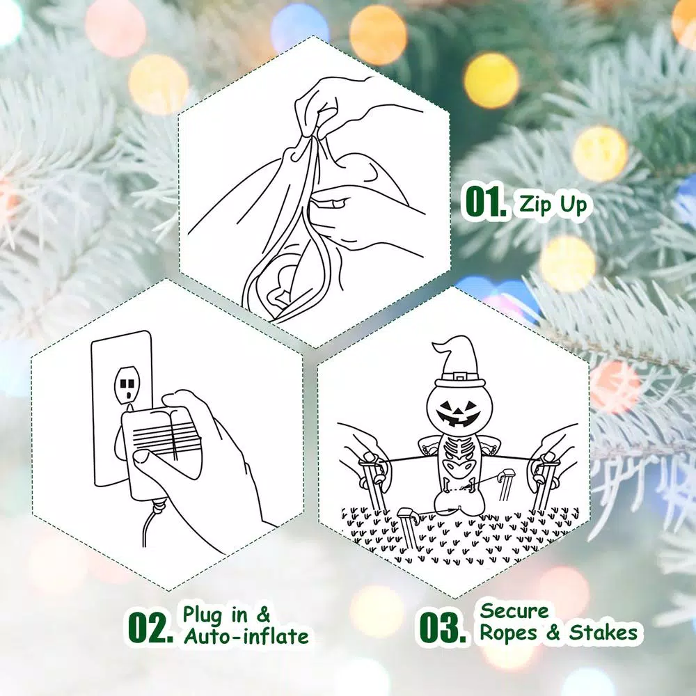 Outdoor Christmas Decorations Costway 6.5 Ft. Pre-lit LED Lights Christmas Inflatable Tree Santa Christmas Inflatable With Zipper 7 Outdoor Christmas Decorations Costway 6.5 Ft. Pre-lit LED Lights Christmas Inflatable Tree Santa Christmas Inflatable With Zipper - Image 7