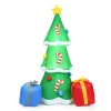 Outdoor Christmas Decorations Costway 6 Ft. Pre-lit LED Lights Christmas Tree With Gift Boxes Blow Up Christmas Inflatable With Zipper