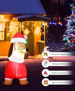 Outdoor Christmas Decorations Costway 5 Ft. Pre-Lit LED Lights Christmas Dog Christmas Inflatable With Waterproof Fan 10 Outdoor Christmas Decorations Costway 5 Ft. Pre-Lit LED Lights Christmas Dog Christmas Inflatable With Waterproof Fan -Christmas Tree Decorations Shop costway christmas inflatables cm22881us 1f 1000