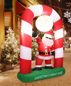 Outdoor Christmas Decorations Costway 7.5 Ft. Christmas Inflatable Lighted Santa Claus Stand On Archway Yard Decoration -Christmas Tree Decorations Shop costway christmas inflatables cm22883us 31 1000