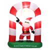 Outdoor Christmas Decorations Costway 7.5 Ft. Christmas Inflatable Lighted Santa Claus Stand On Archway Yard Decoration