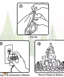 Outdoor Christmas Decorations Costway 7 Ft. Inflatable Santa Decor Christmas Tree With LED Lights -Christmas Tree Decorations Shop costway christmas inflatables cm22884us 4f 1000