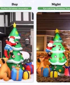 Outdoor Christmas Decorations Costway 7 Ft. Inflatable Santa Decor Christmas Tree With LED Lights -Christmas Tree Decorations Shop costway christmas inflatables cm22884us fa 1000