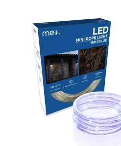 Christmas Lights DEERPORT DECOR 16 Ft. 80 LED Blue Mini Rope Light