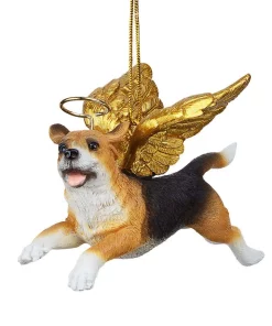 Christmas Tree Decorations Design Toscano 2.5 In. Honor The Pooch Beagle Holiday Dog Angel Ornament