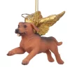 Christmas Tree Decorations Design Toscano 3 In. Honor The Pooch Dachshund Holiday Dog Angel Ornament