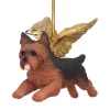 Christmas Tree Decorations Design Toscano 2.5 In. Honor The Pooch Yorkie Holiday Dog Angel Ornament