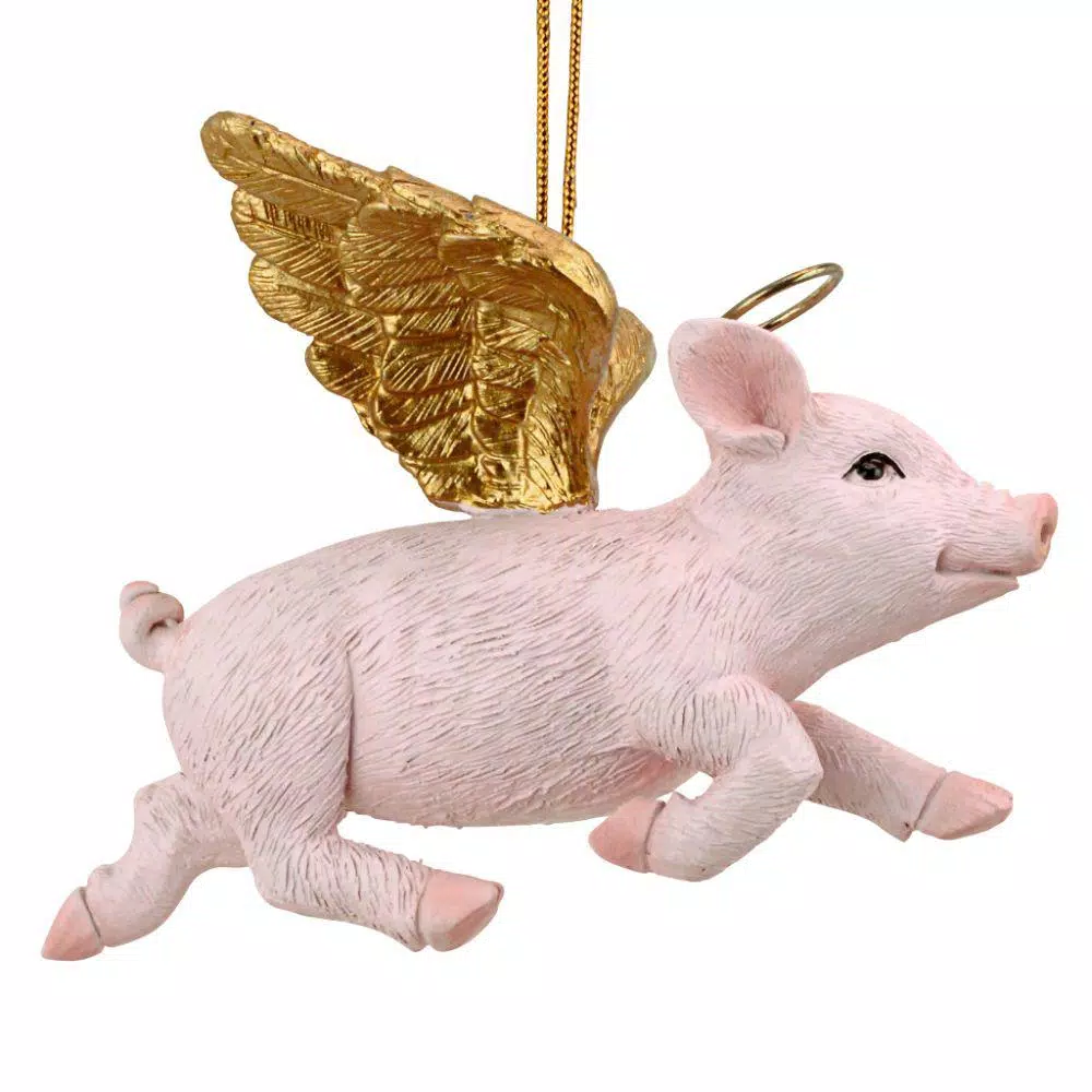 Christmas Tree Decorations Design Toscano 3 In. Hog Heaven Flying Pig Angel Holiday Ornament 5 Christmas Tree Decorations Design Toscano 3 In. Hog Heaven Flying Pig Angel Holiday Ornament - Image 5