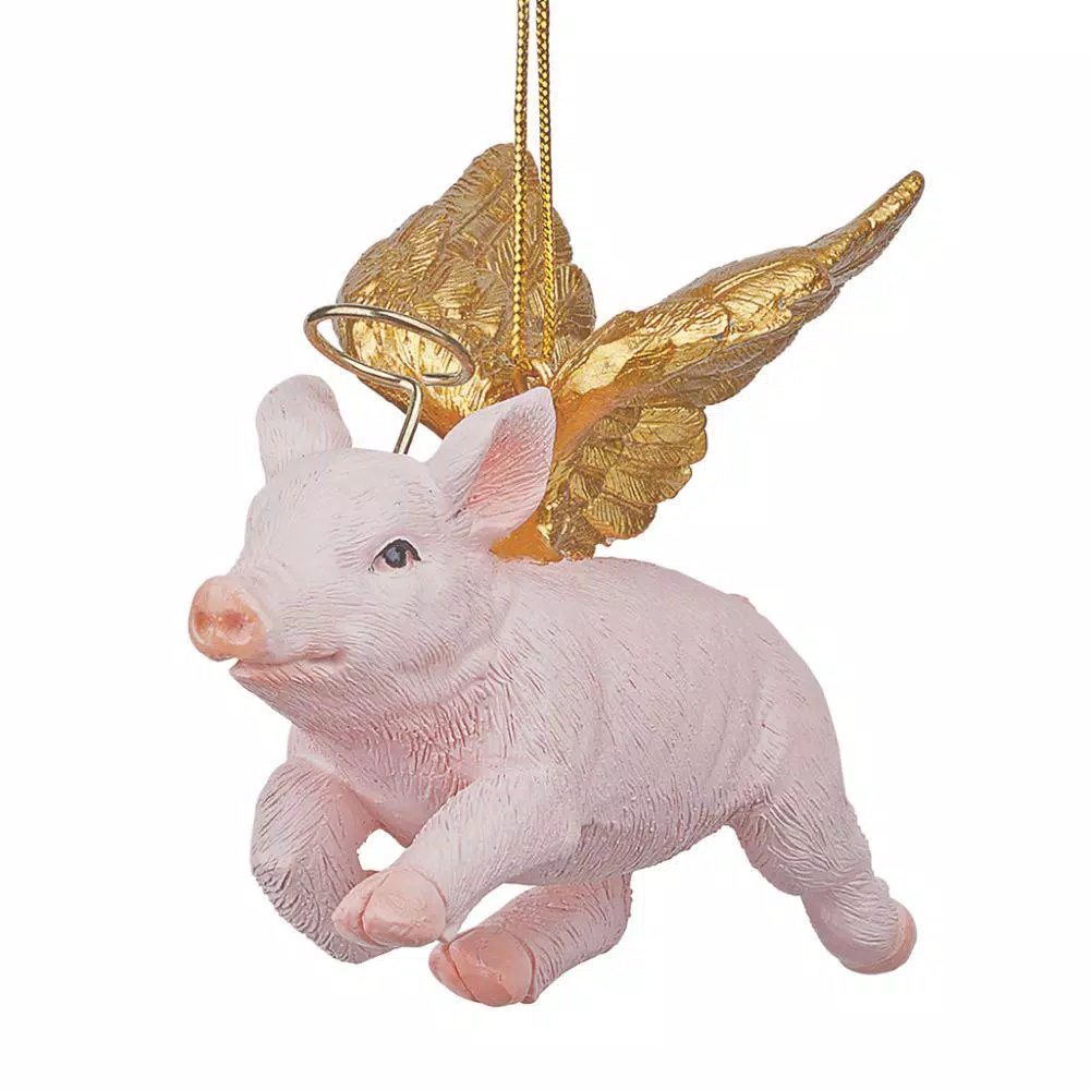 Christmas Tree Decorations Design Toscano 3 In. Hog Heaven Flying Pig Angel Holiday Ornament 1 Christmas Tree Decorations Design Toscano 3 In. Hog Heaven Flying Pig Angel Holiday Ornament