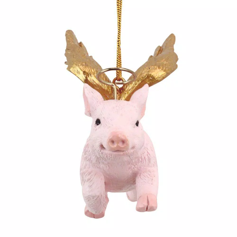 Christmas Tree Decorations Design Toscano 3 In. Hog Heaven Flying Pig Angel Holiday Ornament 2 Christmas Tree Decorations Design Toscano 3 In. Hog Heaven Flying Pig Angel Holiday Ornament - Image 2