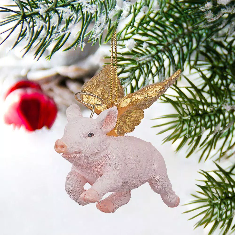 Christmas Tree Decorations Design Toscano 3 In. Hog Heaven Flying Pig Angel Holiday Ornament 6 Christmas Tree Decorations Design Toscano 3 In. Hog Heaven Flying Pig Angel Holiday Ornament - Image 6