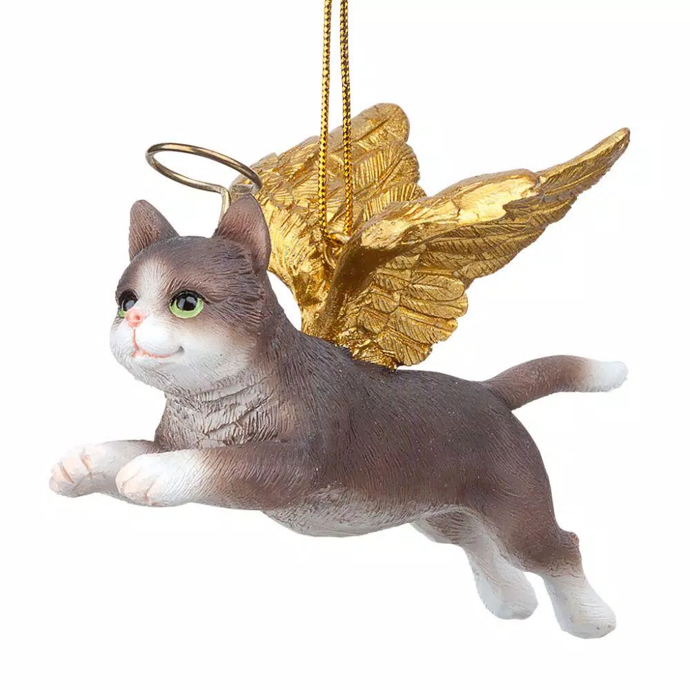 Christmas Tree Decorations Design Toscano 2.5 In. Honor The Feline Grey Tabby Holiday Cat Angel Ornament 1 Christmas Tree Decorations Design Toscano 2.5 In. Honor The Feline Grey Tabby Holiday Cat Angel Ornament