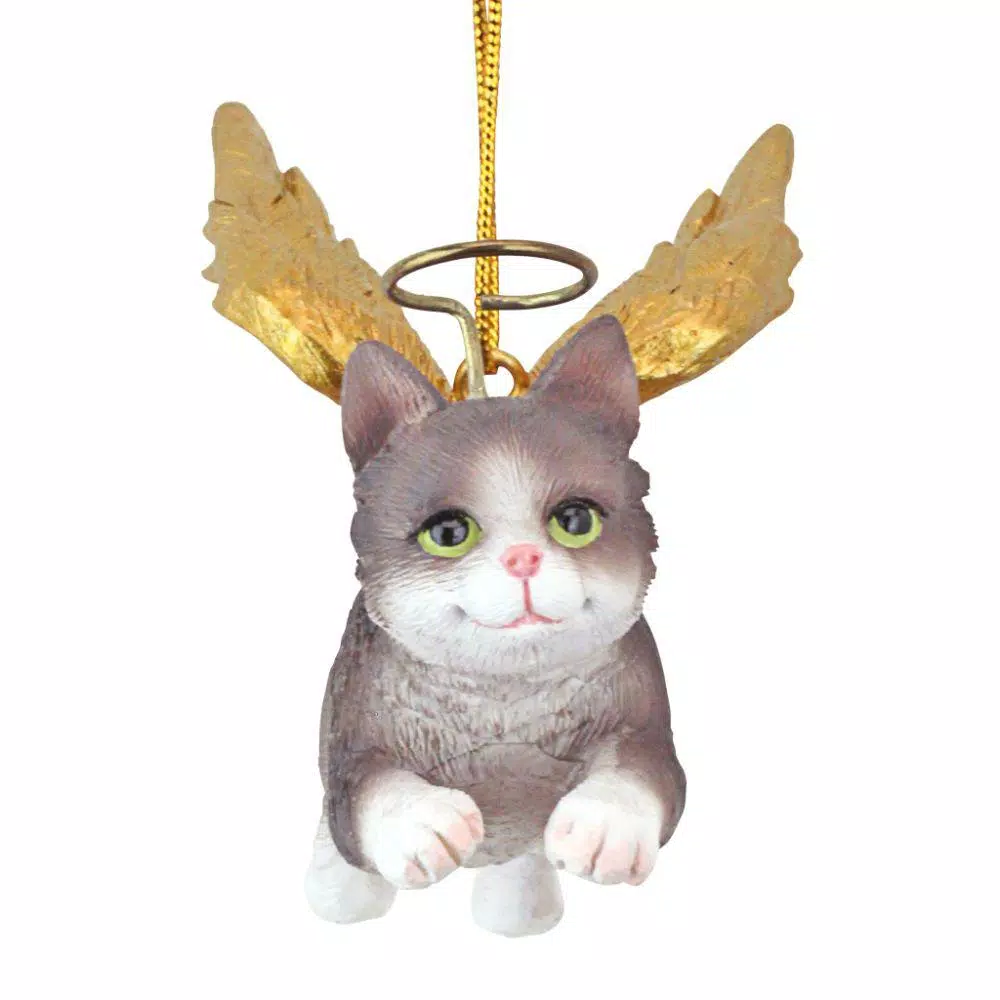 Christmas Tree Decorations Design Toscano 2.5 In. Honor The Feline Grey Tabby Holiday Cat Angel Ornament 2 Christmas Tree Decorations Design Toscano 2.5 In. Honor The Feline Grey Tabby Holiday Cat Angel Ornament - Image 2