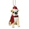 Christmas Tree Decorations Design Toscano 3.5 In. Bulldog Holiday Dog Ornament Sculpture
