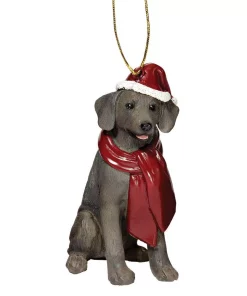 Christmas Tree Decorations Design Toscano 3.5 In. Weimaraner Holiday Dog Ornament Sculpture