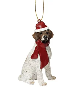 Christmas Tree Decorations Design Toscano 3.5 In. Pointer Holiday Dog Ornament Sculpture