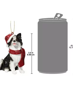Christmas Tree Decorations Design Toscano 3.5 In. Border Collie Holiday Dog Ornament Sculpture -Christmas Tree Decorations Shop design toscano christmas ornaments jh576341 4f 1000