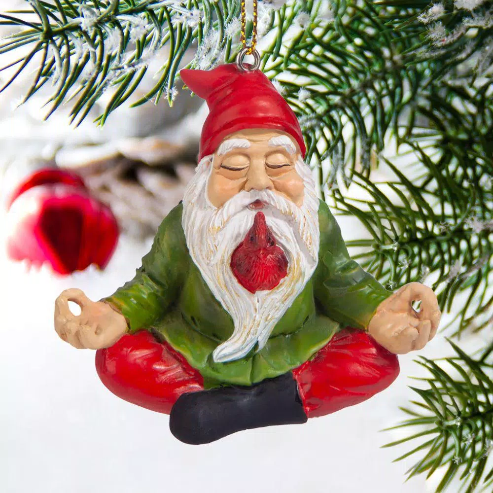 Christmas Tree Decorations Design Toscano 2.5 In. Zen Gnome Holiday Ornament 6 Christmas Tree Decorations Design Toscano 2.5 In. Zen Gnome Holiday Ornament - Image 6
