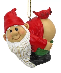 Christmas Tree Decorations Design Toscano 2 In. Loonie Moonie Gnome Holiday Ornament