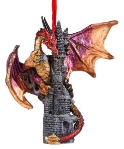 Christmas Tree Decorations Design Toscano 4.5 In. Zanzibar, The Gothic Dragon Holiday Ornament