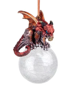 Christmas Tree Decorations Design Toscano 3.5 In. The Pensive Percher Dragon 2018 Collectible Holiday Ornament