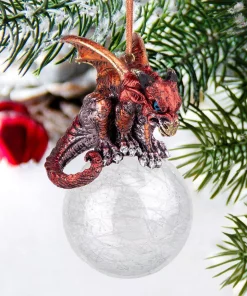 Christmas Tree Decorations Design Toscano 3.5 In. The Pensive Percher Dragon 2018 Collectible Holiday Ornament -Christmas Tree Decorations Shop design toscano christmas ornaments qs293582 fa 1000