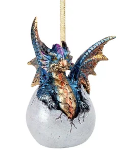 Christmas Tree Decorations Design Toscano 3.5 In. Hard Boiled Dragon Hatchling Holiday Ornament