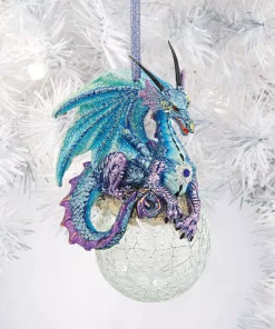Christmas Tree Decorations Design Toscano 5 In. Frost, The Gothic Dragon Holiday Ornament (3-Piece) -Christmas Tree Decorations Shop design toscano christmas ornaments qs3292913 fa 1000