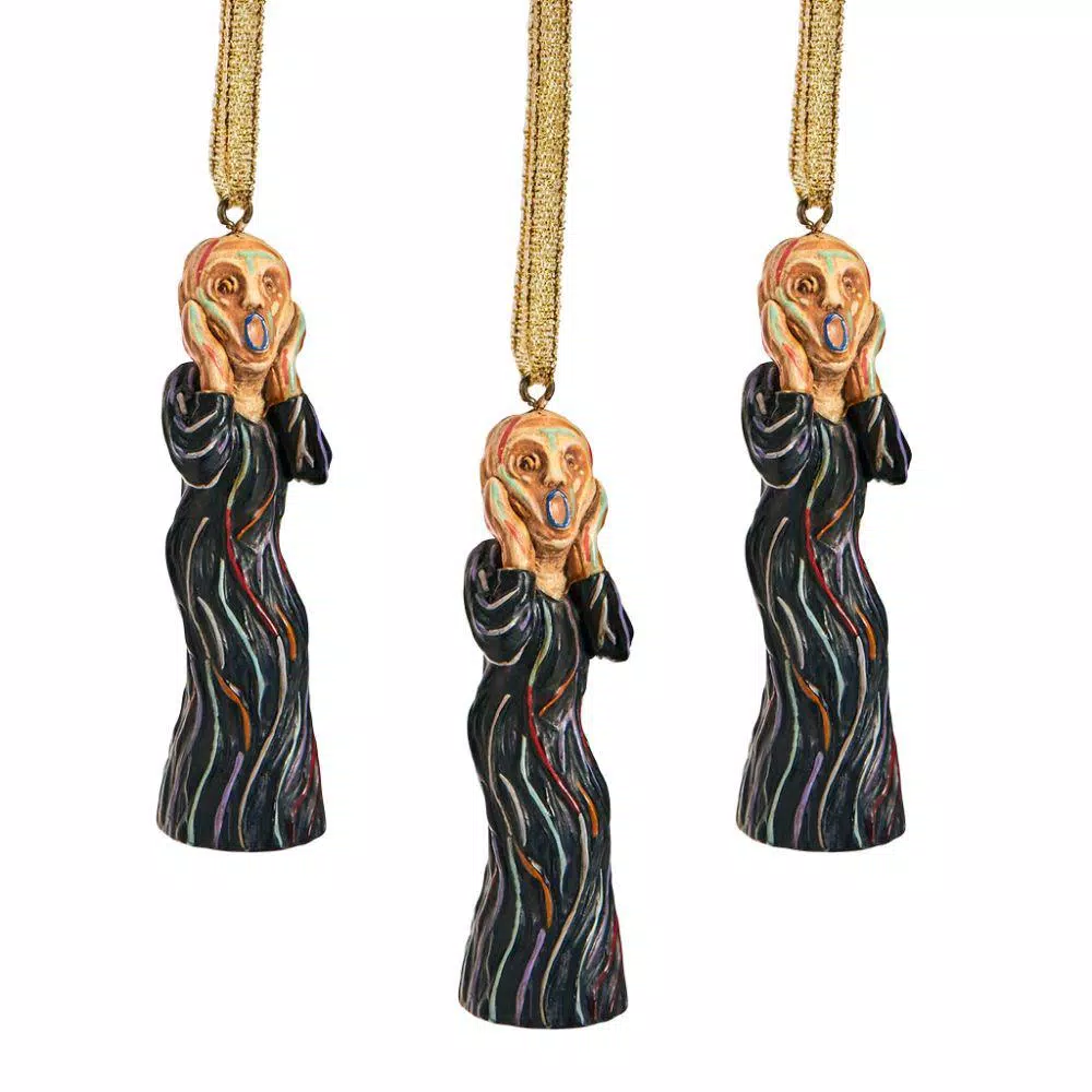 Christmas Tree Decorations Design Toscano 3 In. The Silent Scream Holiday Ornament (3-Piece) 1 Christmas Tree Decorations Design Toscano 3 In. The Silent Scream Holiday Ornament (3-Piece)