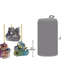 Christmas Tree Decorations Design Toscano 2 In. Three Dragon Virtues Gothic Holiday Ornament (3-Piece) -Christmas Tree Decorations Shop design toscano christmas ornaments qs93484 44 1000