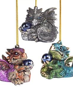 Christmas Tree Decorations Design Toscano 2 In. Three Dragon Virtues Gothic Holiday Ornament (3-Piece) -Christmas Tree Decorations Shop design toscano christmas ornaments qs93484 fa 1000