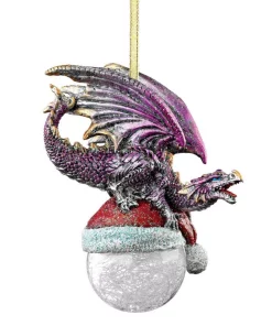 Christmas Tree Decorations Design Toscano 6.5 In. North Pole Dragon Holiday Ornament
