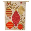 Outdoor Christmas Decorations Evergreen 28 In. X 44 In. Holiday Ornaments House Burlap Flag
