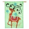 Outdoor Christmas Decorations Evergreen 28 In. X 44 In. Noel’s Reindeer House Burlap Flag