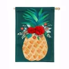 Outdoor Christmas Decorations Evergreen 28 In. X 44 In. Holiday Pineapple House Burlap Flag