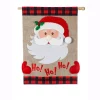 Outdoor Christmas Decorations Evergreen 28 In. X 44 In. Ho Ho Ho Santa House Burlap Flag