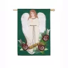 Outdoor Christmas Decorations Evergreen 28 In. X 44 In. Peace Love Hope Angel House Linen Flag