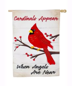 Outdoor Christmas Decorations Evergreen 28 In. X 44 In. When Angels Are Near House Linen Flag