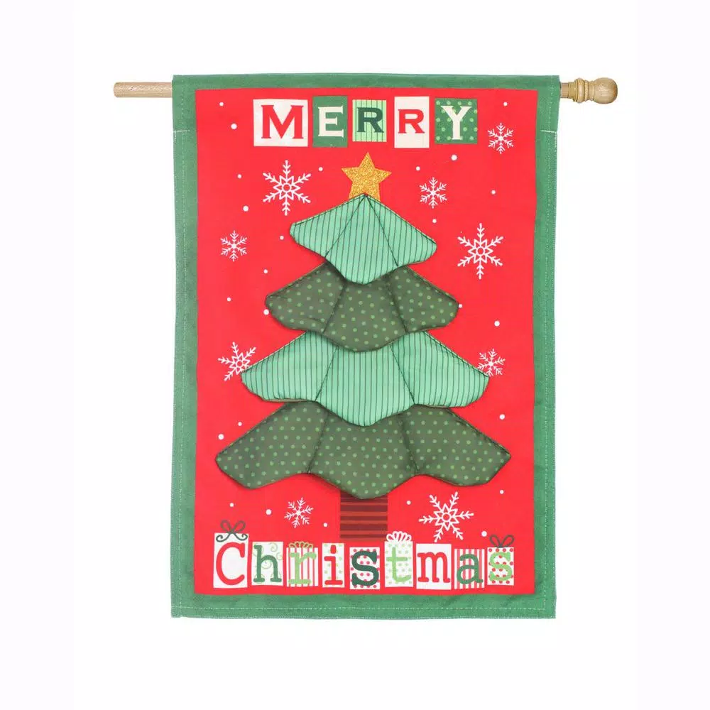 Outdoor Christmas Decorations Evergreen 28 In. X 44 In. Christmas Tree Quilt House Linen Flag 1 Outdoor Christmas Decorations Evergreen 28 In. X 44 In. Christmas Tree Quilt House Linen Flag