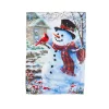 Outdoor Christmas Decorations Evergreen 28 In. X 44 In. House Sub Suede Snowman And Feathered Friend Flag