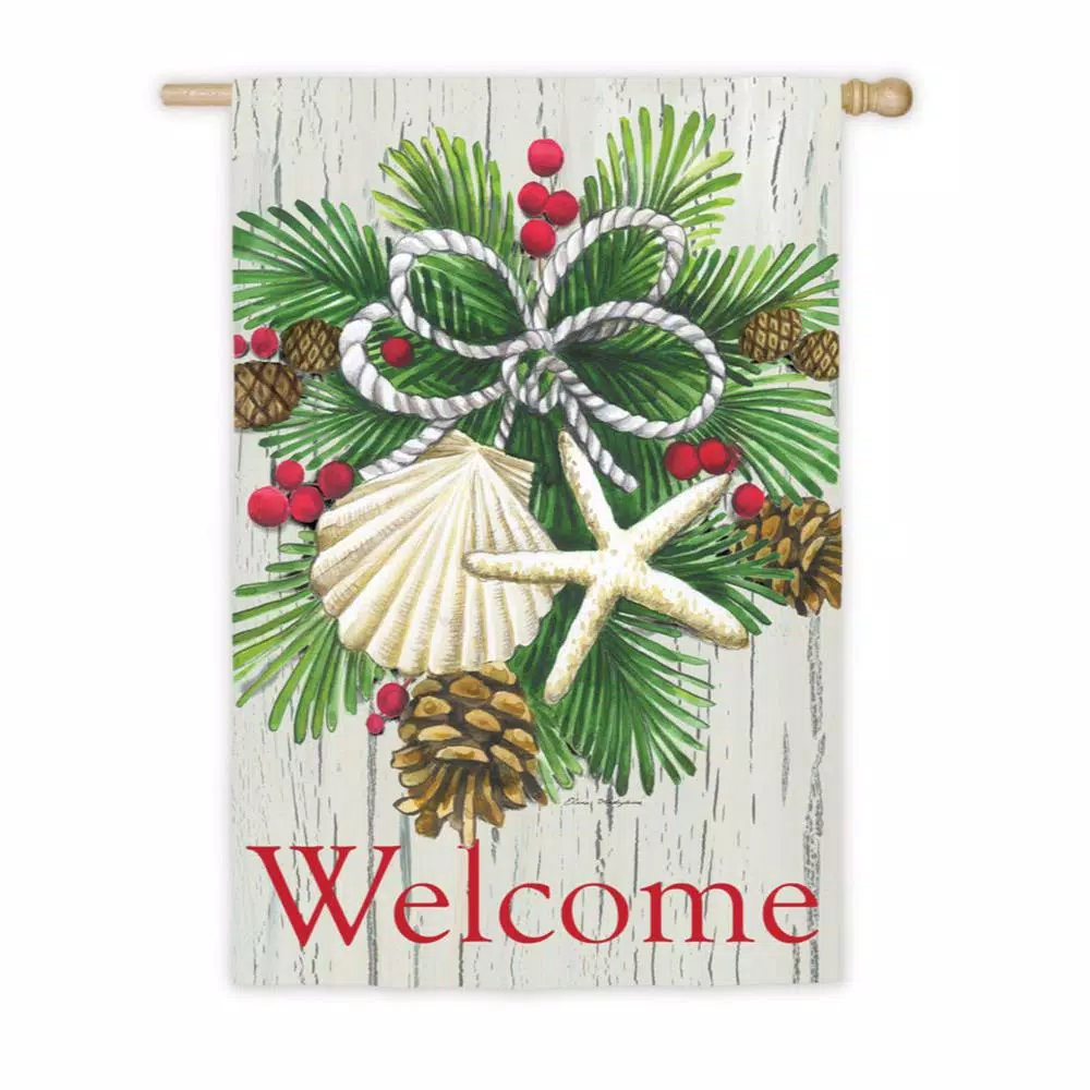 Outdoor Christmas Decorations Evergreen 28 In. X 44 In. Costal Christmas House Sub Suede Flag 1 Outdoor Christmas Decorations Evergreen 28 In. X 44 In. Costal Christmas House Sub Suede Flag