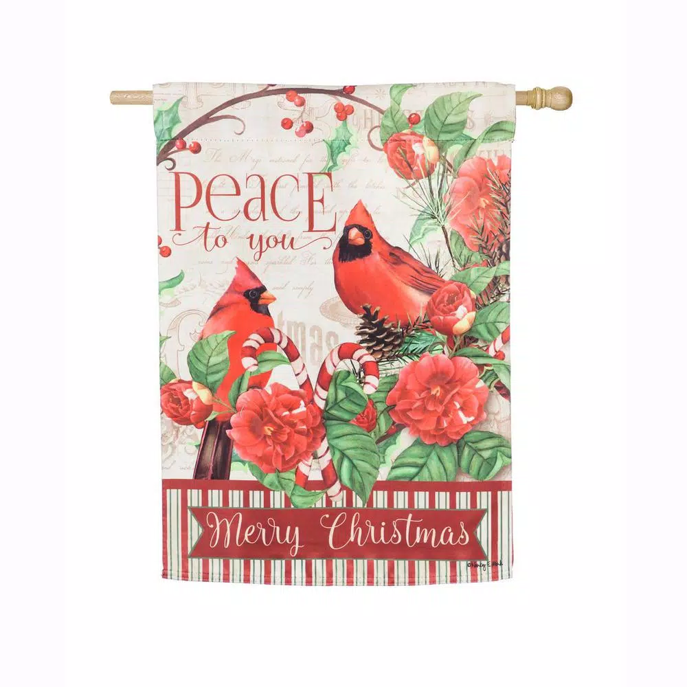 Outdoor Christmas Decorations Evergreen 28 In. X 44 In. Peace To You House Suede Flag 1 Outdoor Christmas Decorations Evergreen 28 In. X 44 In. Peace To You House Suede Flag