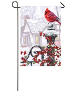 Outdoor Christmas Decorations Evergreen 18 In. X 12.5 In. Winter Cardinal Garden Satin Flag