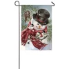 Outdoor Christmas Decorations Evergreen 18 In. X 12.5 In. Snowman Snuggles Garden Satin Flag