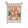 Outdoor Christmas Decorations Evergreen 18 In. X 12.5 In. Holly Jolly Garden Burlap Flag