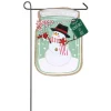 Outdoor Christmas Decorations Evergreen 18 In. X 12.5 In. Mason Jar Snowman Garden Linen Flag